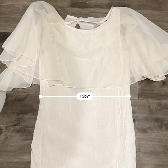 Off-White Cape Sleeve Backless Dress - Picture 3 of 5